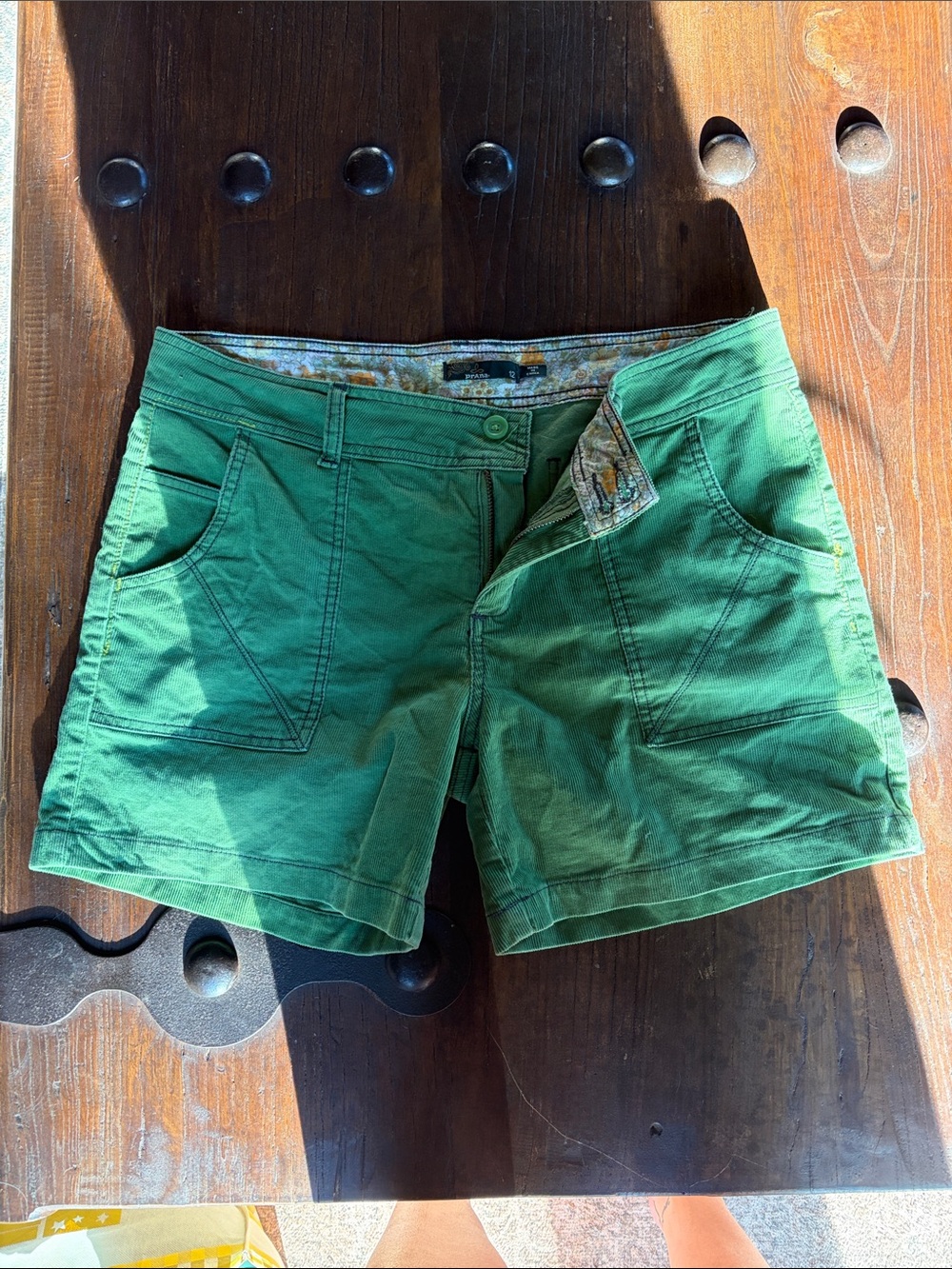 Prana Green High-Waist Utility Shorts